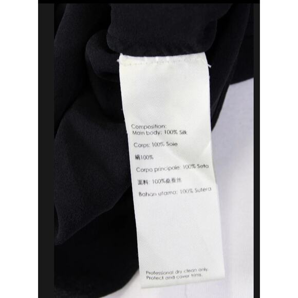 3.1 Phillip Lim Black Silk Long Sleeve V- Neck Wrap Blouse Size 0 - Picture 12 of 12